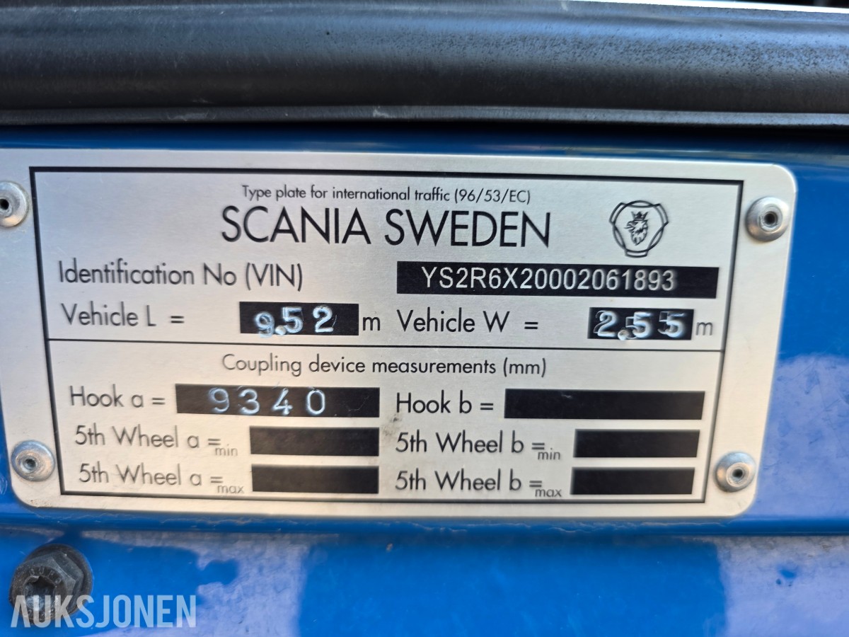 2011 Scania R 560 6X2 423 906 km-nylig EU-Godkjent
