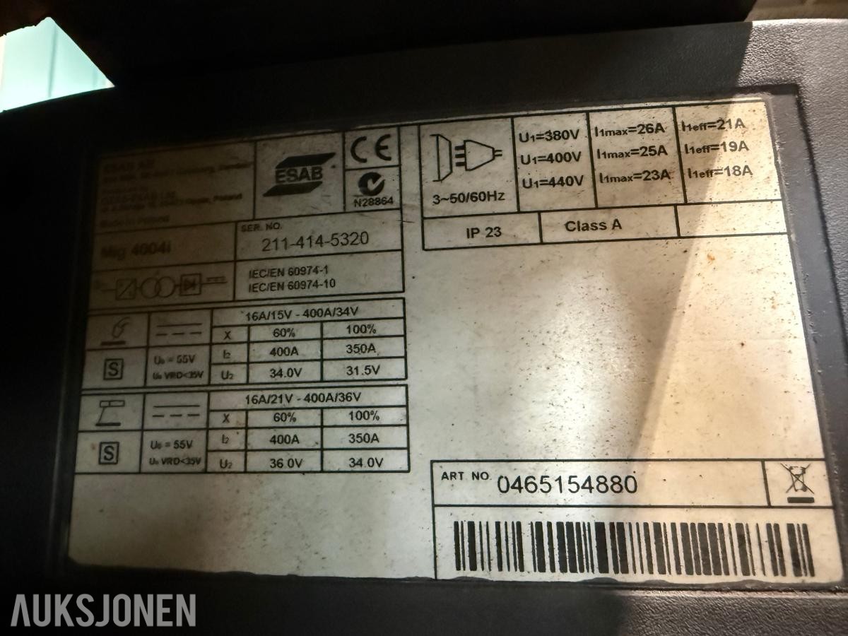 ESAB MIG 4004i sveise apperat