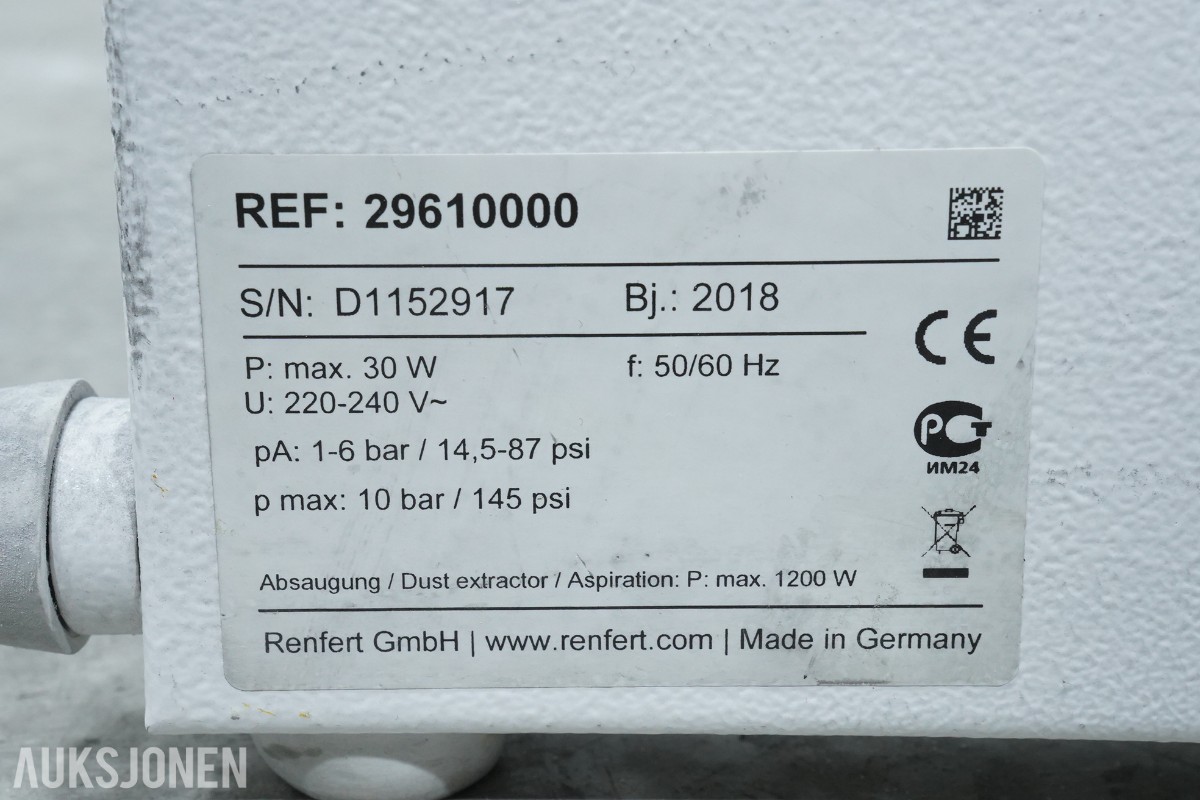 Renfert Vario Jet automatic – automatisk sandblåser / sandblåsekabinett – 2018