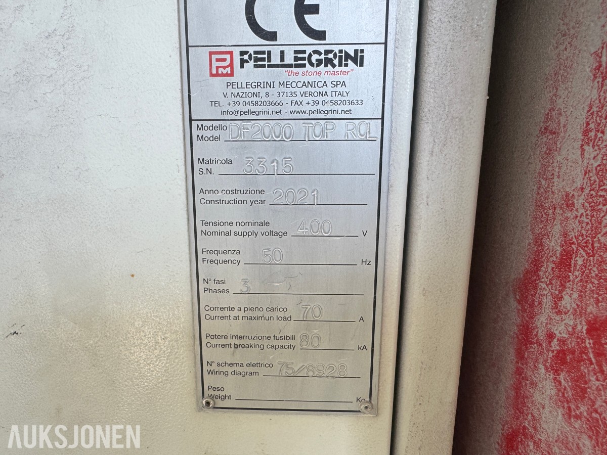 2021 Pellegrini DF2000 Top Rol diamantwiresag for steinblokker