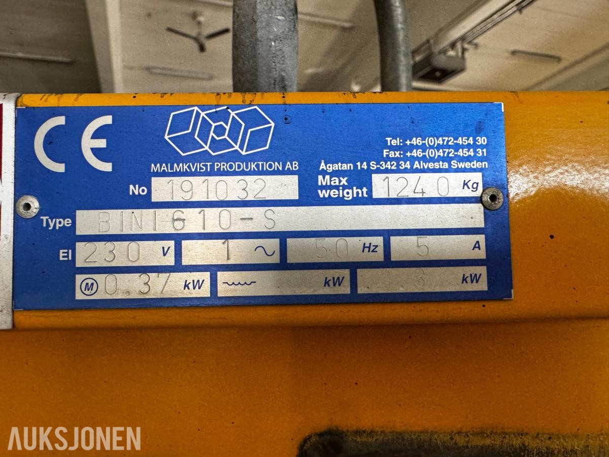 Bini 610-S damptiner med aggregat på Tysse understell.