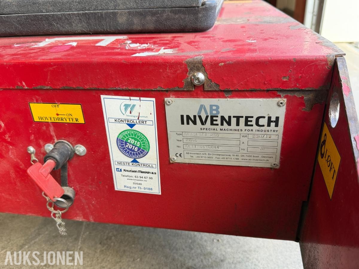2006 Inventech Glaslift 250 glassløfter - glasslift