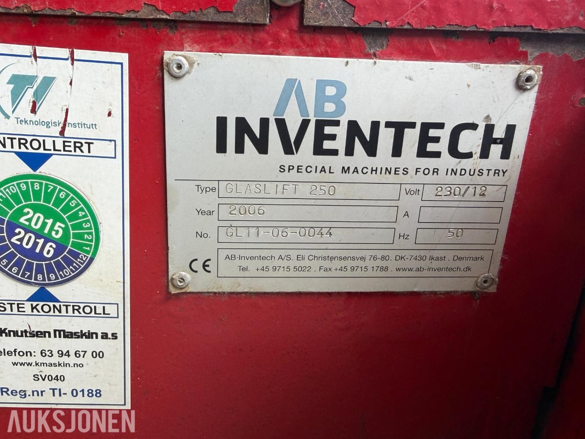 2006 Inventech Glaslift 250 glassløfter - glasslift
