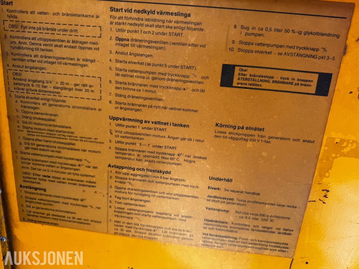 Bini 610-S damptiner med aggregat