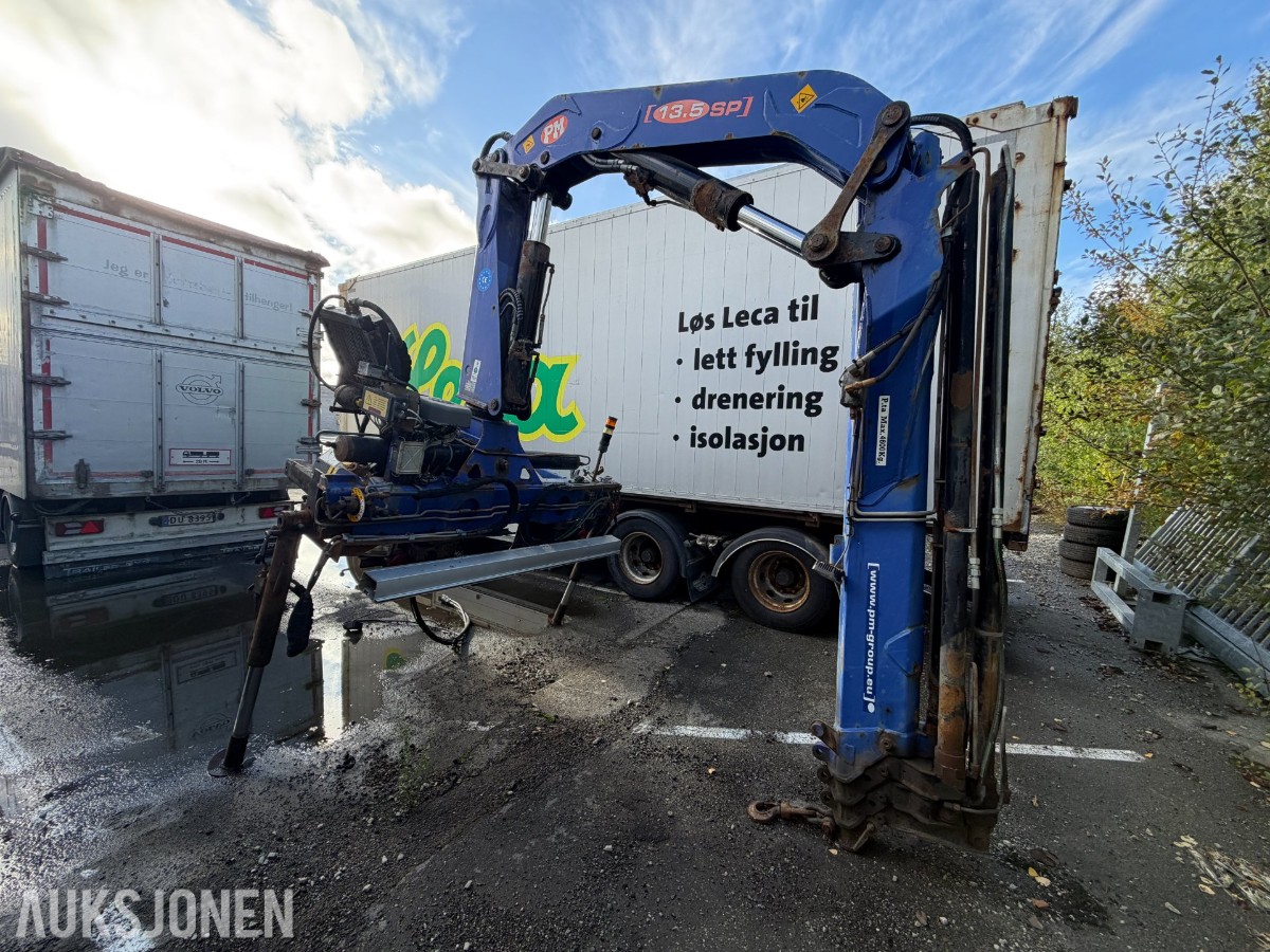 2007 PM 13.5SP lastebilkran, fjernkontroll, krok og løfteredskap