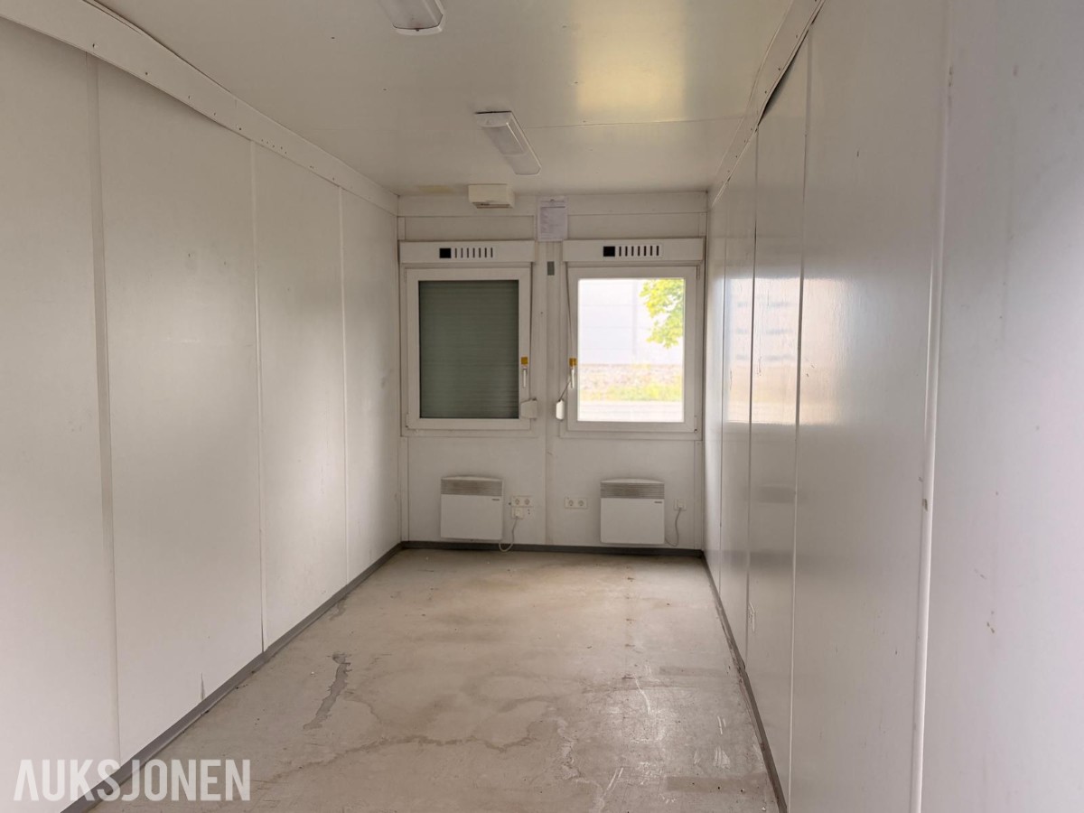 Kontorbrakke / kontormodul med strøm, varme og vinduer