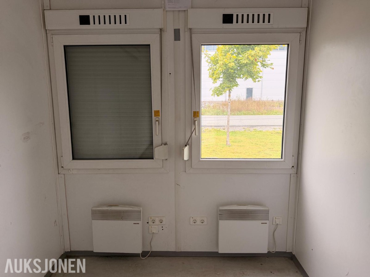 Kontorbrakke / kontormodul med strøm, varme og vinduer