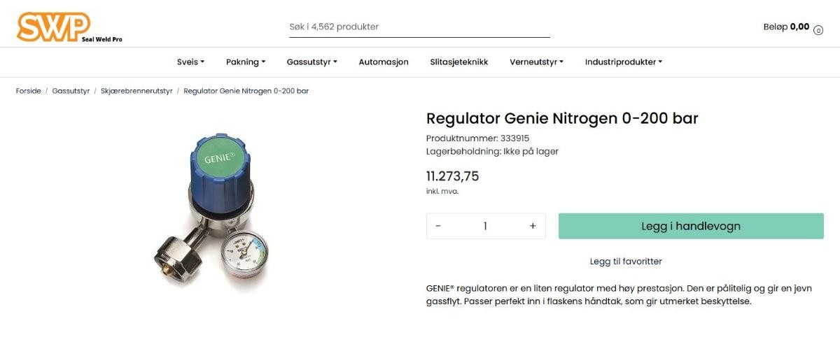 Linde Genie med hjul, håndtak og gassregulator *Ingen minstepris*