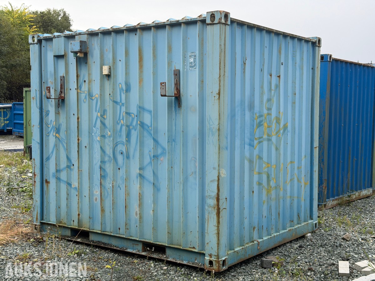 1992 Innredet 10 fots lagercontainer / verkstedcontainer med arbeidsbenk og reol