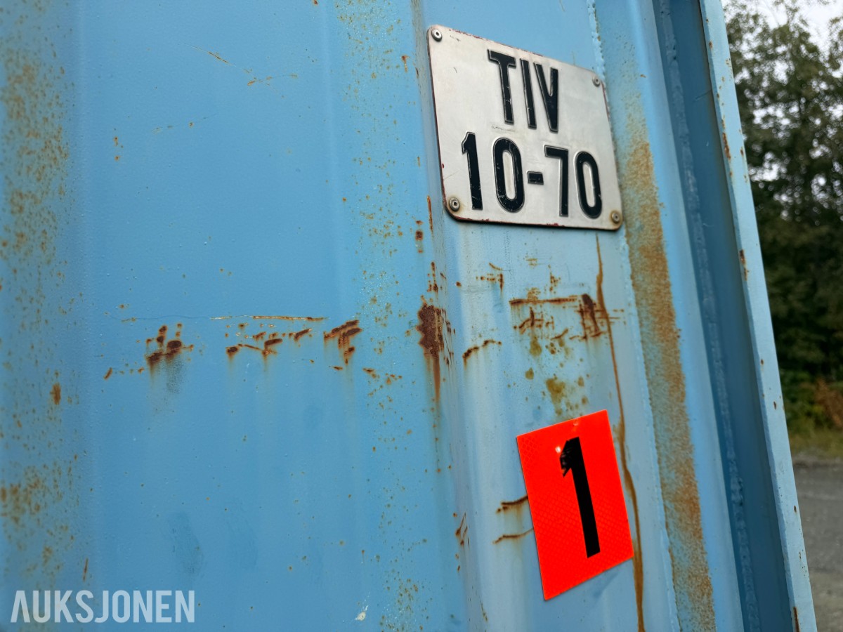 1992 Innredet 10 fots lagercontainer / verkstedcontainer med arbeidsbenk og reol