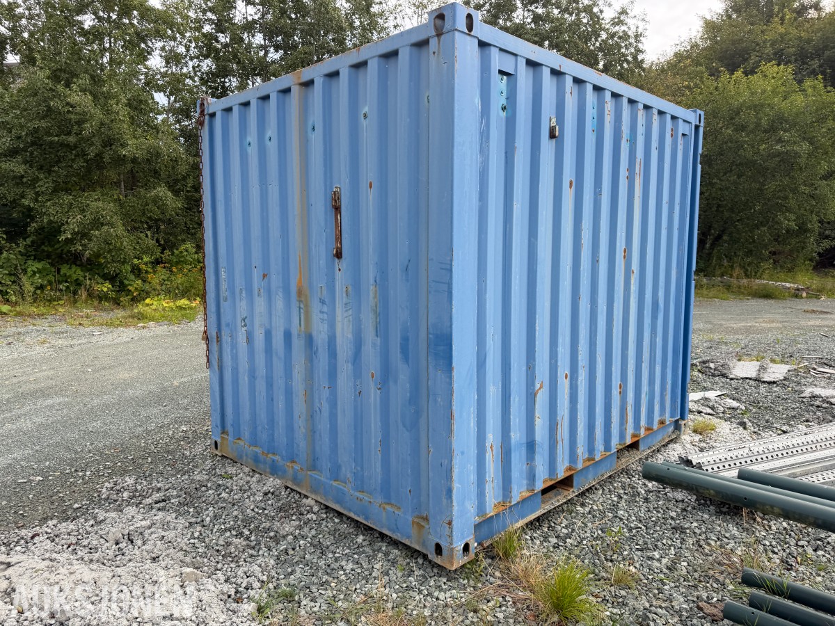 1996 Innredet 10 fots lagercontainer / verkstedcontainer med arbeidsbenk og reol
