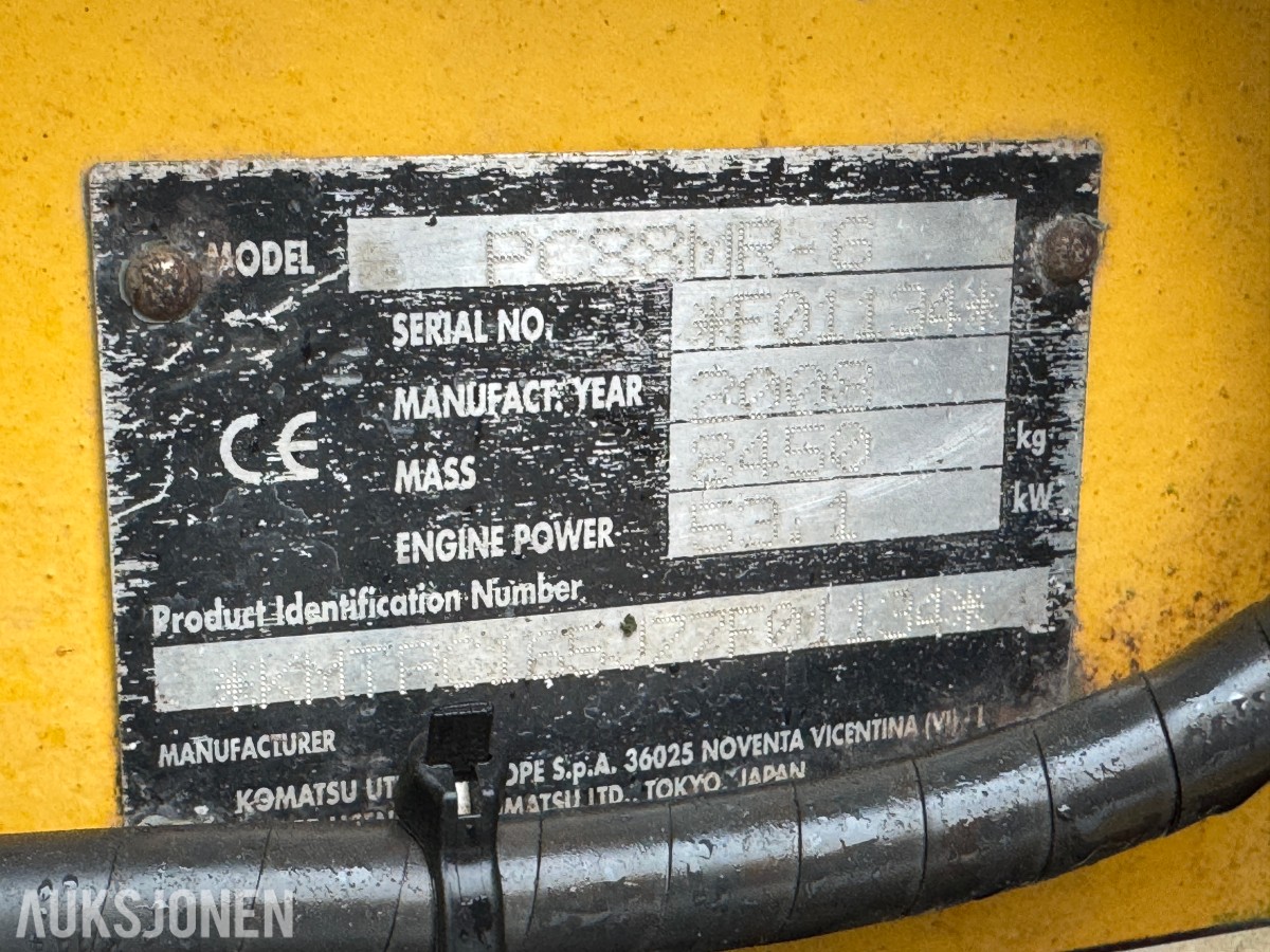 2008 Komatsu PC88MR beltegraver – tiltrotator – skjær – flere skuffer
