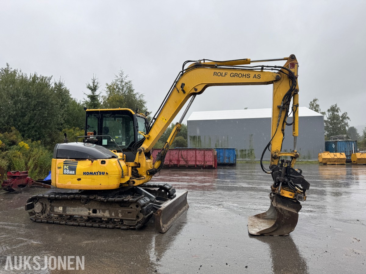 2008 Komatsu PC88MR beltegraver – tiltrotator – skjær – flere skuffer