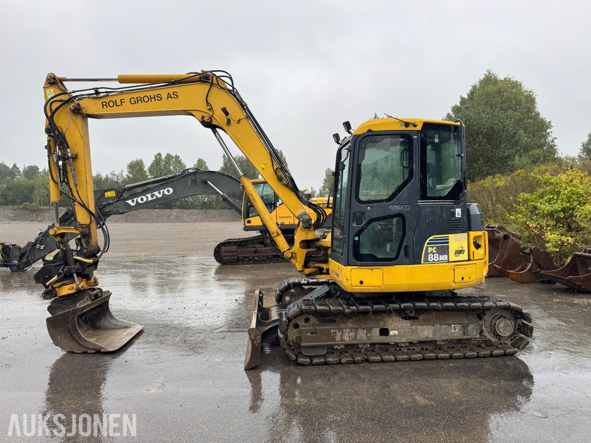 2008 Komatsu PC88MR beltegraver – tiltrotator – skjær – flere skuffer