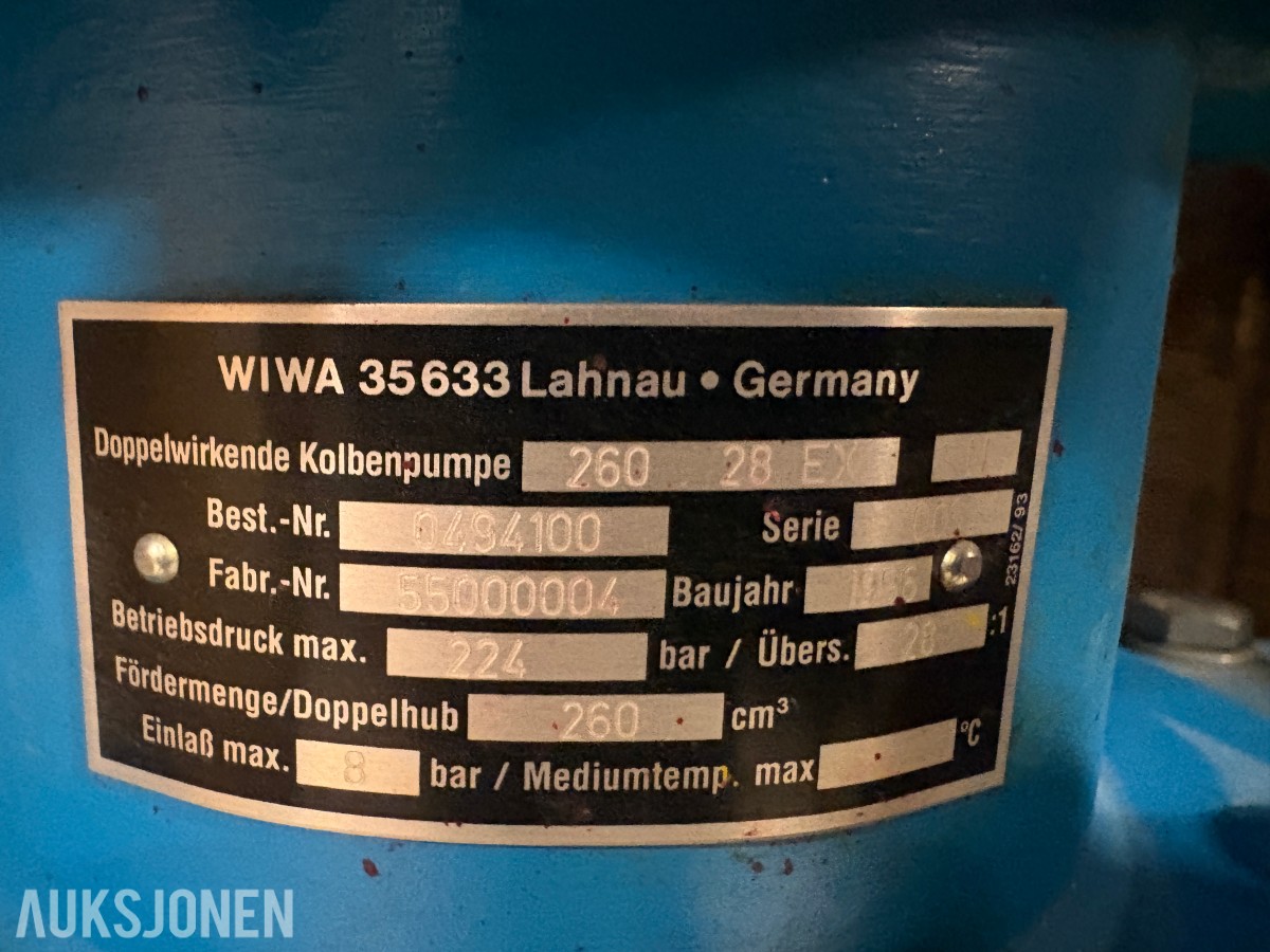 4 stk. WIWA dobbeltvirkende stempelpumper for 200 liters oljefat