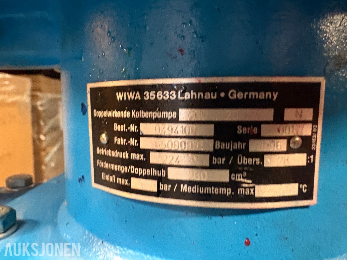 4 stk. WIWA dobbeltvirkende stempelpumper for 200 liters oljefat