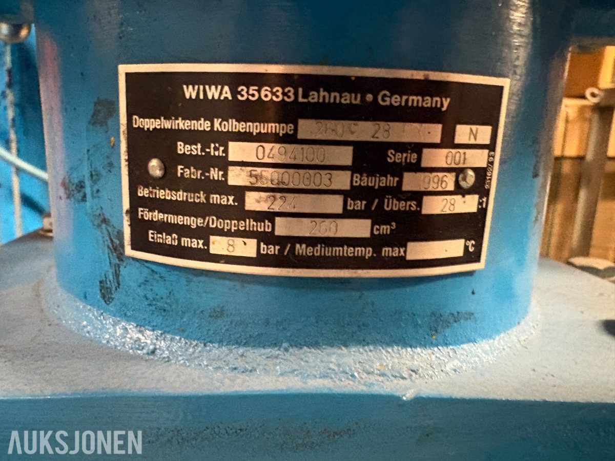 4 stk. WIWA dobbeltvirkende stempelpumper for 200 liters oljefat