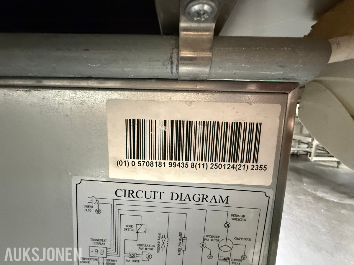 Tefcold fryseskap 200ltr UF200VS rustfritt H850