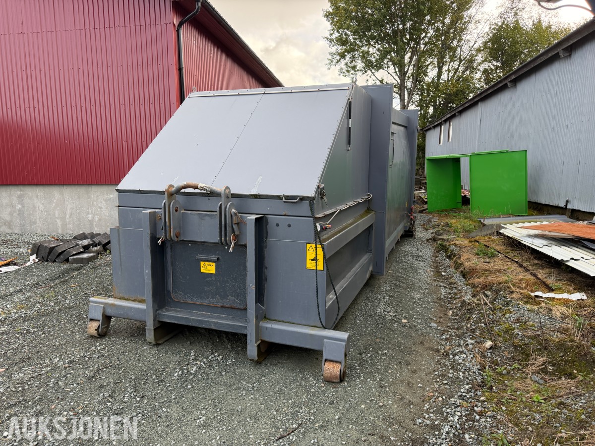 avfallskomprimator med krok-/liftfeste