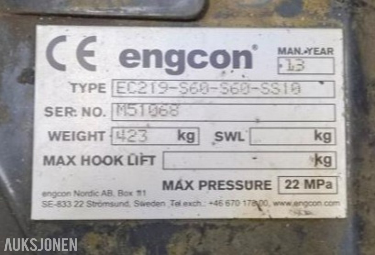 2013 Engcon Rotortilt EC219 - S 60 Feste