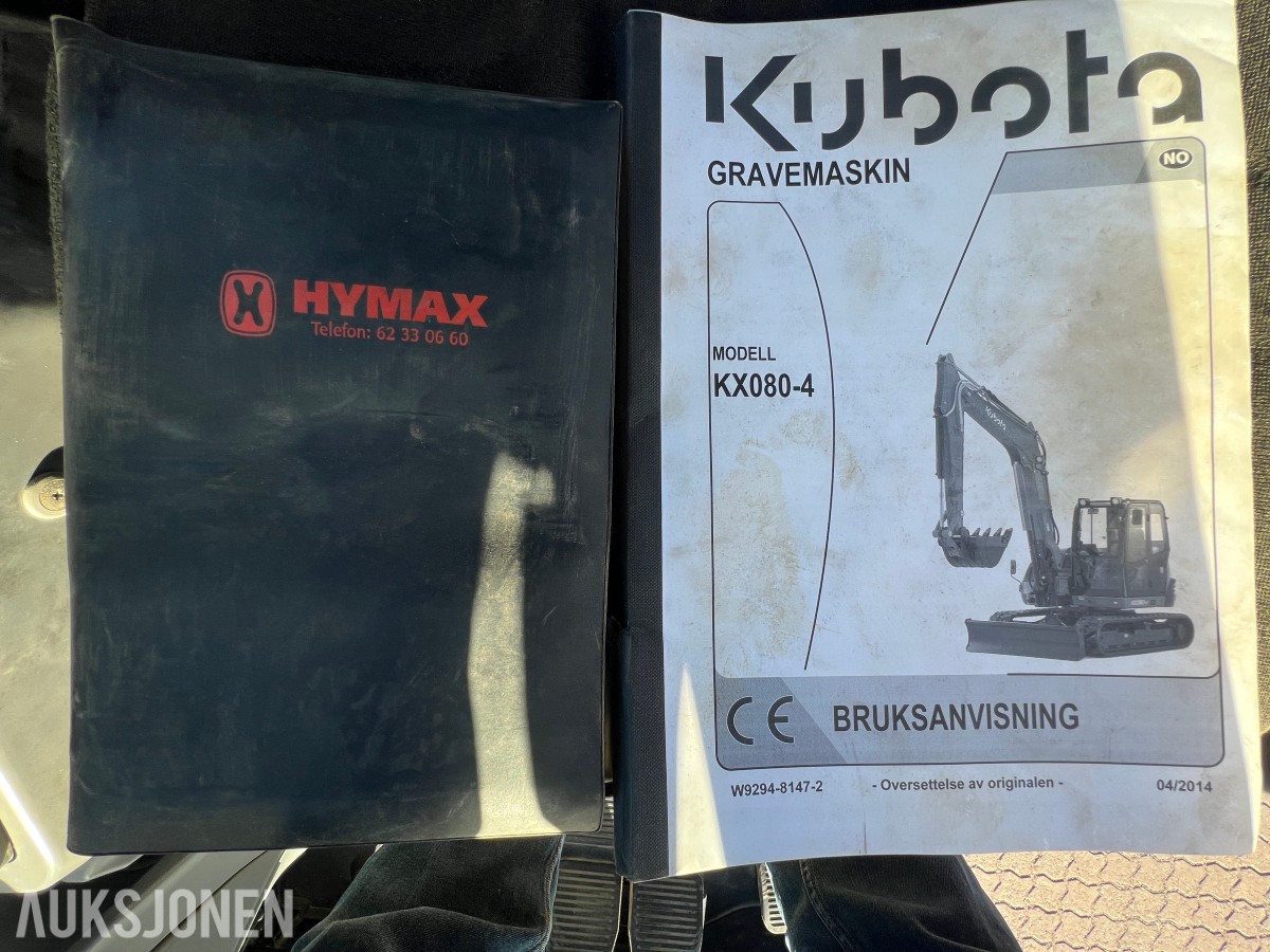 Kubota KX 080-4 Engcon tilt, to skuffer, sentralsmøring 