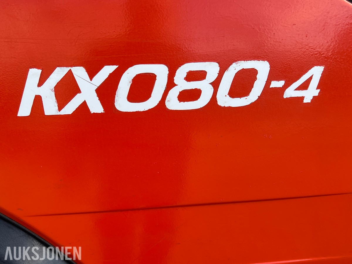 Kubota KX 080-4 Engcon tilt, to skuffer, sentralsmøring 