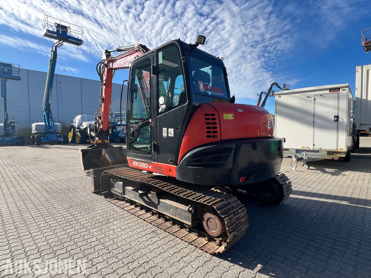 Kubota KX 080-4 Engcon tilt, to skuffer, sentralsmøring 