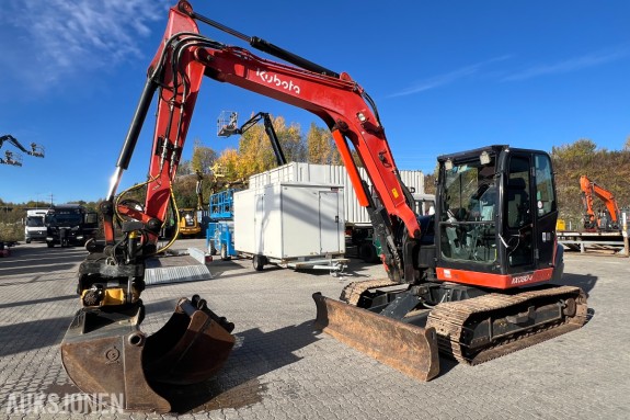 Kubota KX 080-4 Engcon tilt, to skuffer, sentralsmøring 
