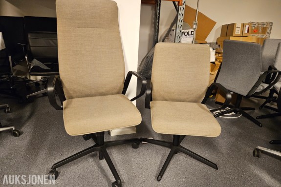 2 stk Sedus se:line konferansestol lc-202 og lc-200 - beige Remix-tekstil - sorte armlener