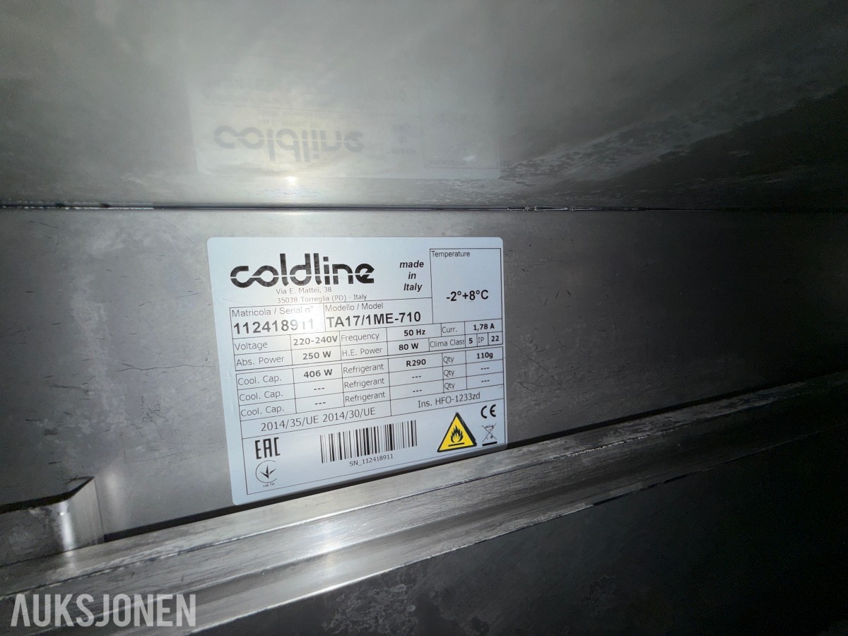 Coldline kjølebenk / kjølebord – TA17/1ME-710 – rustfritt stål