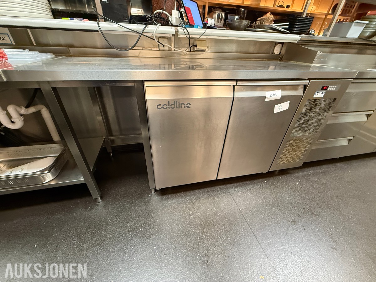 Coldline TA13/1B-760 frysebenk – 2 dører – rustfritt stål