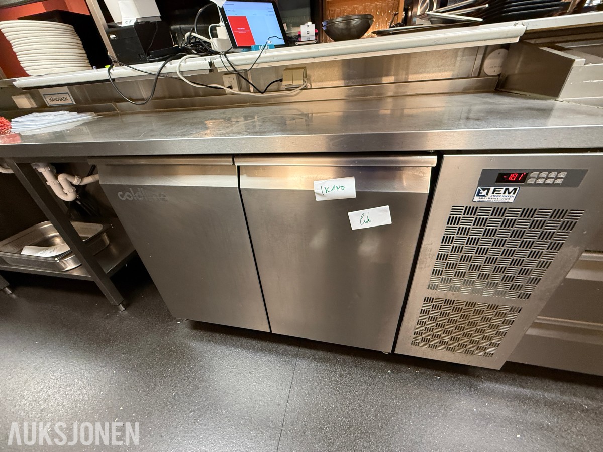 Coldline TA13/1B-760 frysebenk – 2 dører – rustfritt stål