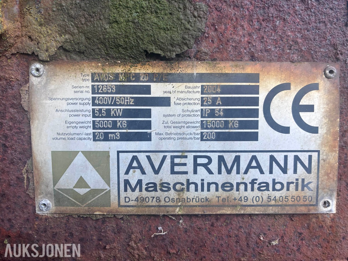 Avermann MPC 20 P/E  komprimator / avfallspresse