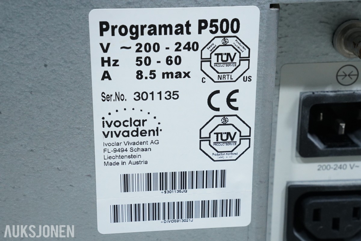 Ivoclar Vivadent Programat P500 dentalovn med vakuumpumpe