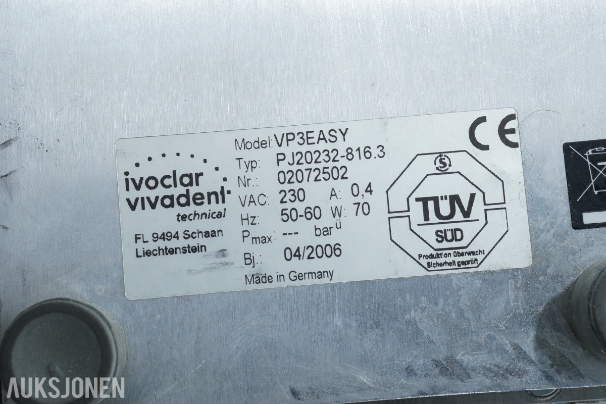 Ivoclar Vivadent Programat P500 dentalovn med vakuumpumpe