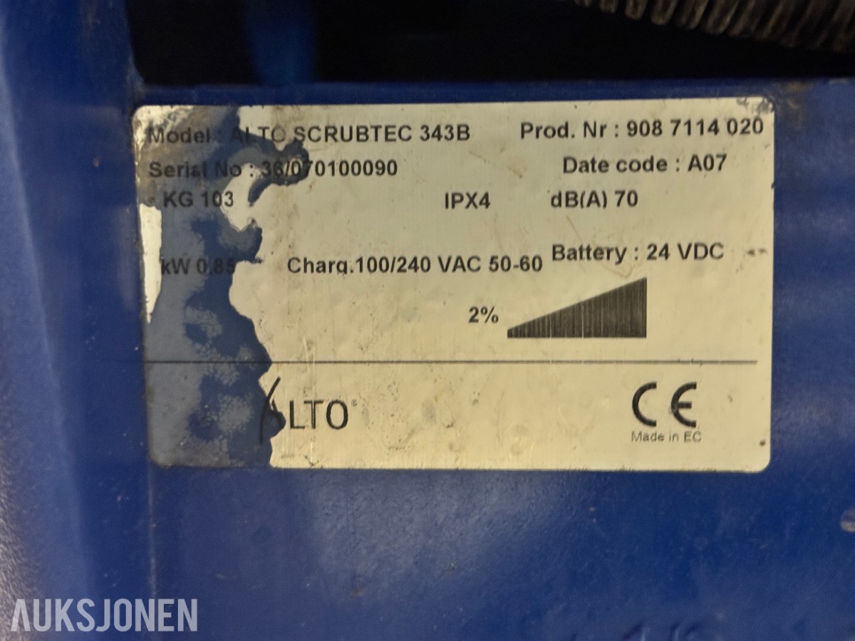 Alto Scrubtec 343B Gulvvaskemaskin