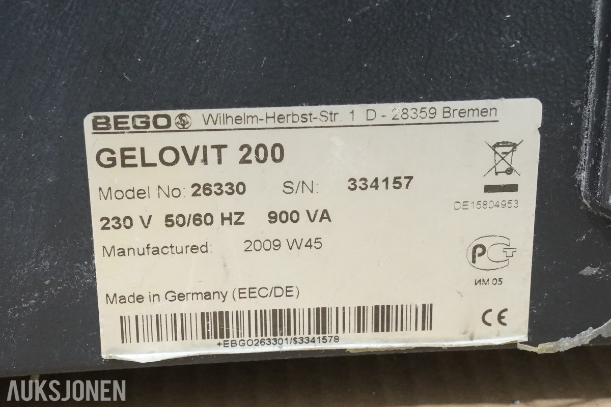 BEGO Gelovit 200 – dentalteknisk gel-/dupliseringsenhet