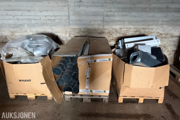 Flexit 3 paller med mye ventilasjonsdeler - nytt/overskudd fra prosjekt