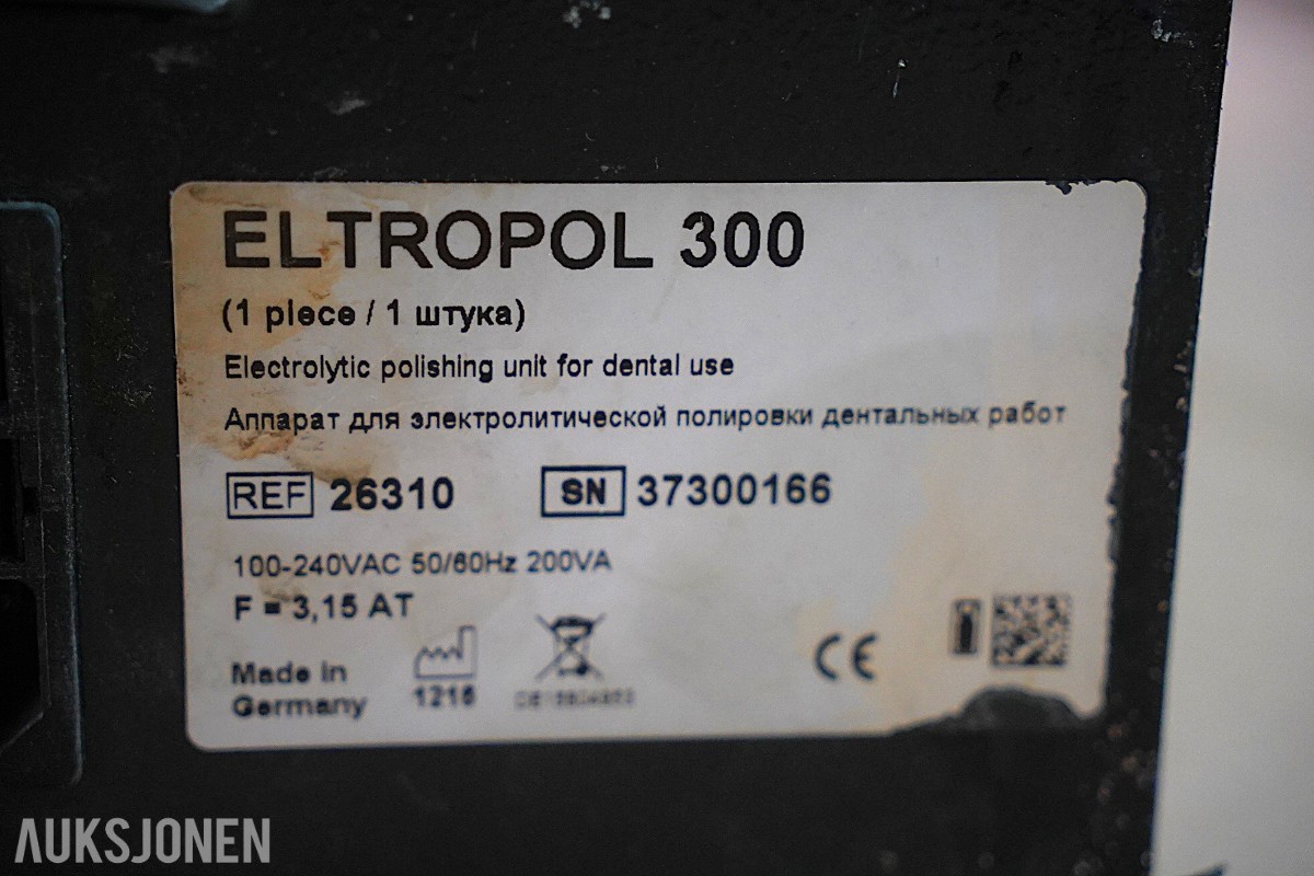 BEGO Eltropol 300 – elektrolytisk poleringsenhet for dentalbruk