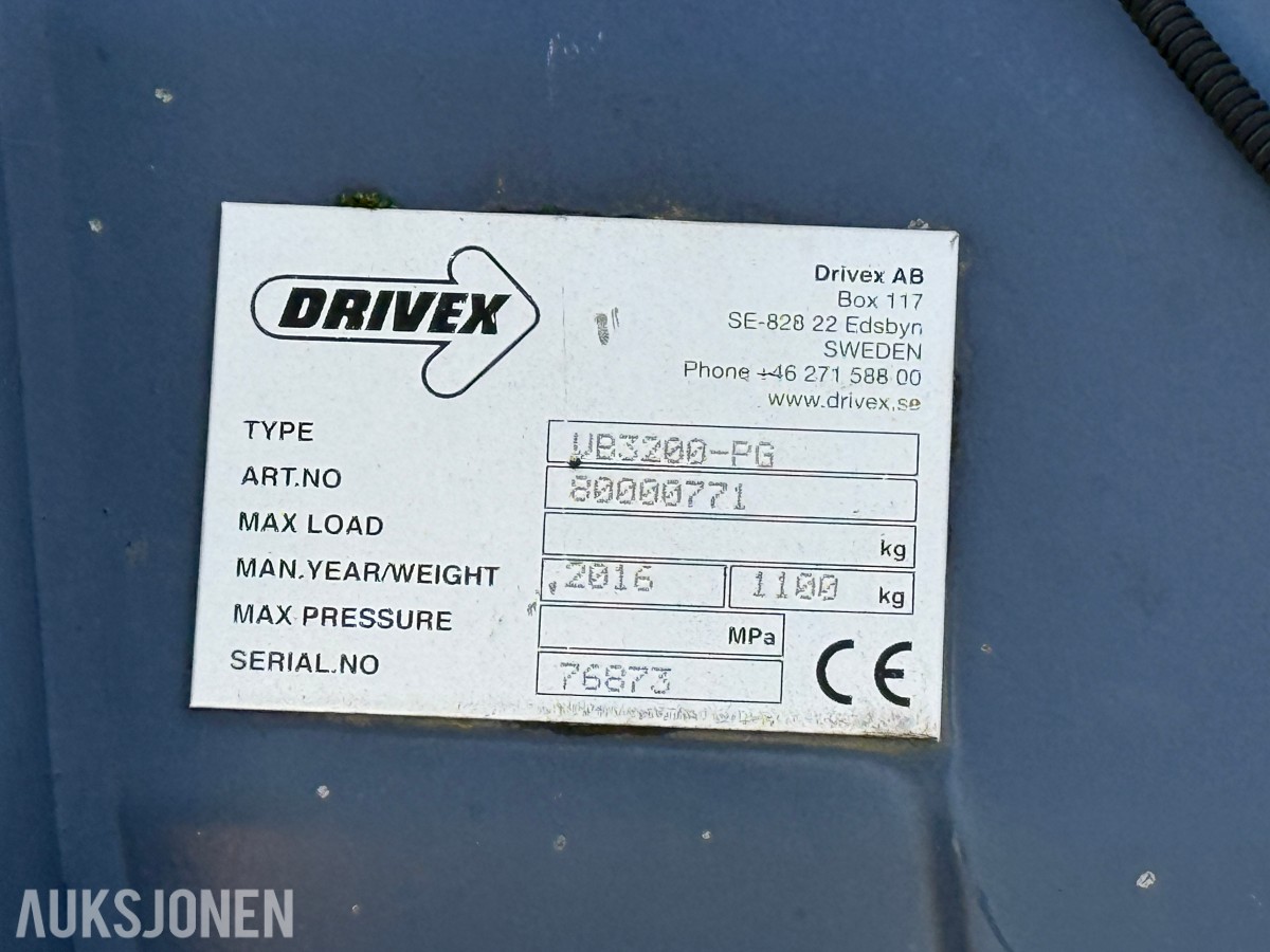 2016 DRIVEX snøplog - hydraulisk vingevinkling