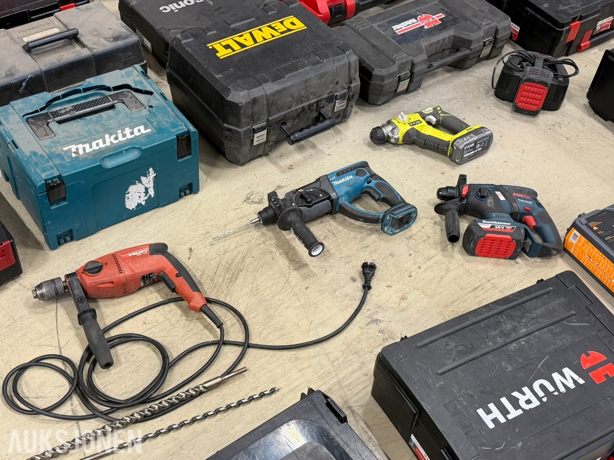 Verktøypakke WÜRTH, Hilti, Ryobi, DeWALT, Bosch, Makita ++