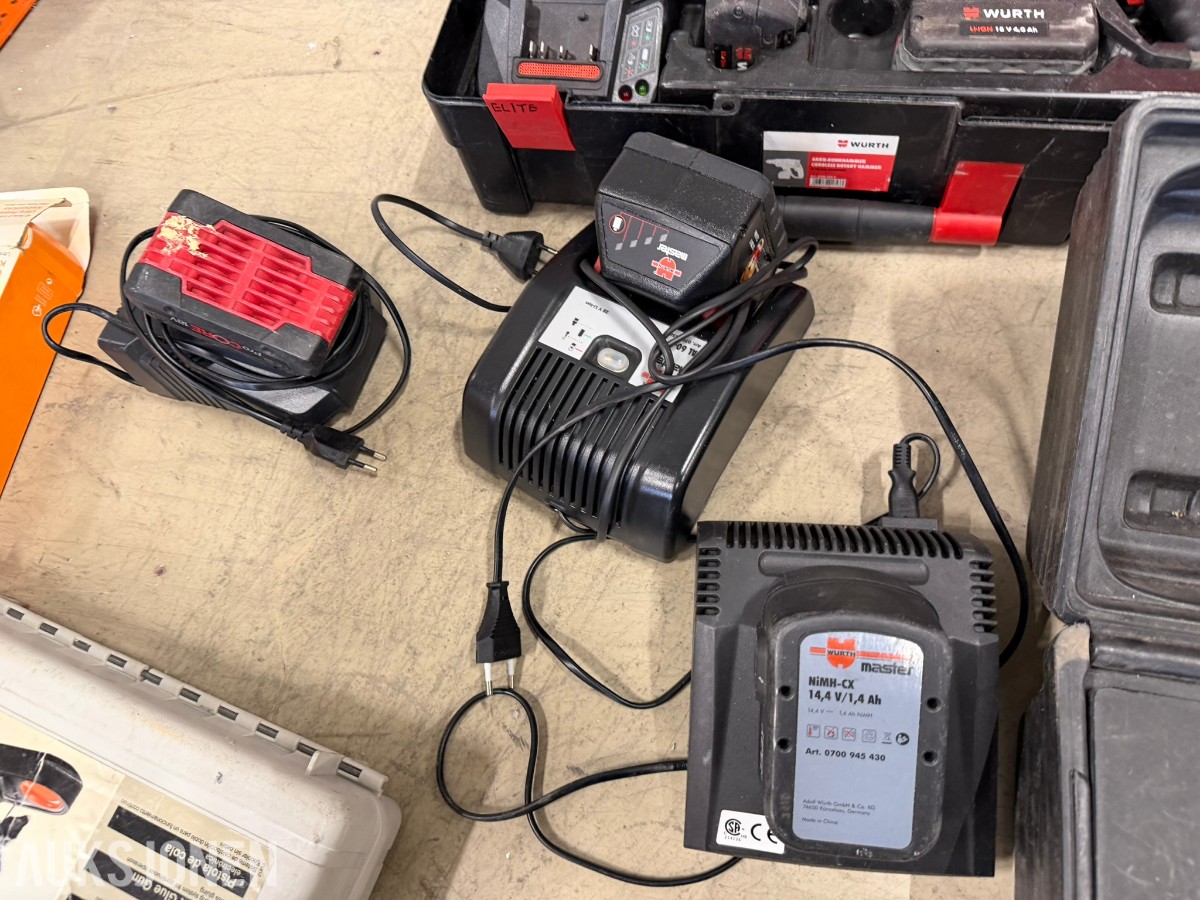 Verktøypakke WÜRTH, Hilti, Ryobi, DeWALT, Bosch, Makita ++