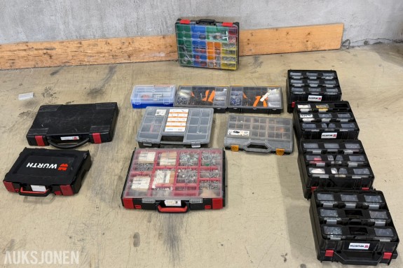 Festemateriell og sortiment i kofferter