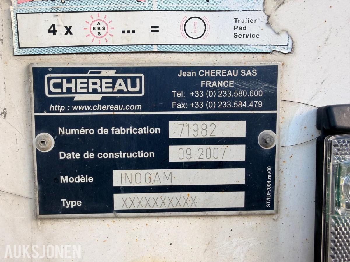 2007 Chereau Inogam kjølesemitrailer med Carrier Vector 1850 MT