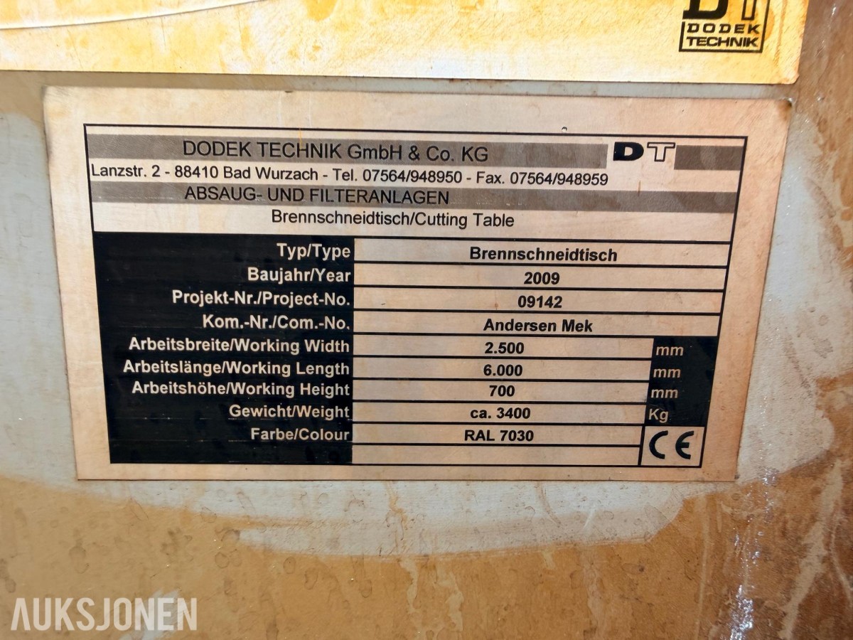 2009 ESAB SuprArex SXE-P 3500 plasmaskjæremaskin med Precision Plasmarc 201