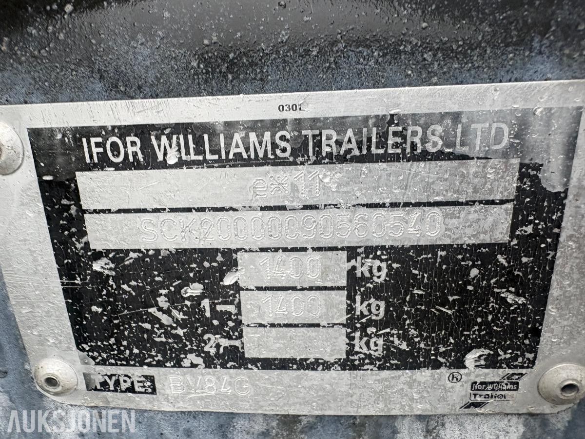 2010 Ifor Williams BV84G Skaphenger, ADR-godkjent til 02.04.2027