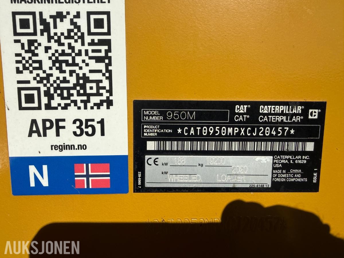 2020 Cat 950M Hjullaster 9725timer