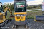 2016 Volvo EC20D Minigraver m/Justerbart understell og 2skuffer