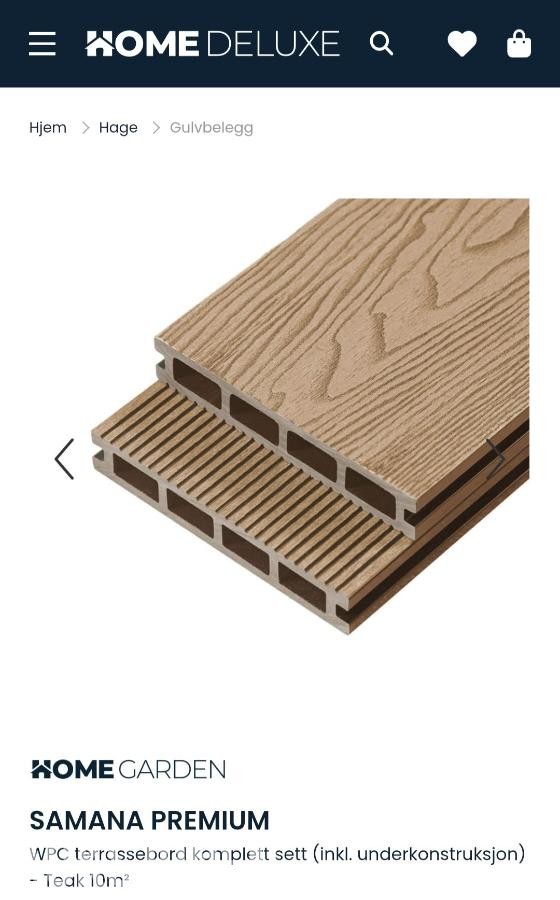 40 kvm Kompositt Terrassebord