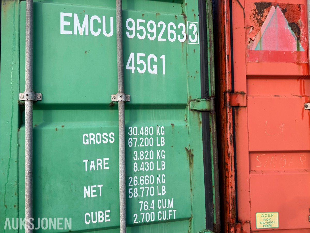 Container 40fot Dekkreoler begge sider